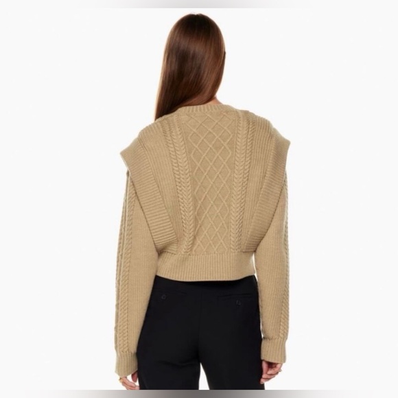 Aritzia Babaton Seek Cable Kit Sweater In Heather Gold/Camel size XS - Picture 2 of 8